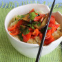 Noodles di soia con verdure grigliate