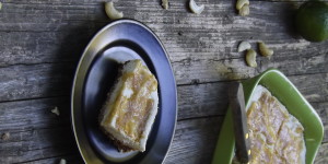 Raw coconut & lime cheesecake bars