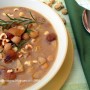 Zuppa di ceci, marroni e nocciole tostate