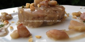 Zuppa destrutturata con castagne e fave secche
