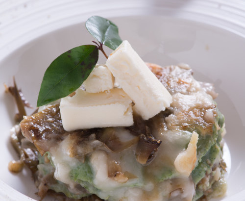 Lasagnette verdi con carciofi e taleggio di Marco Scaglione