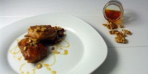 Filetto di maiale in agrodolce al miele di castagno e noci