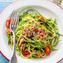 Spaghetti di zucchine con pomodorini ed olive taggiasche