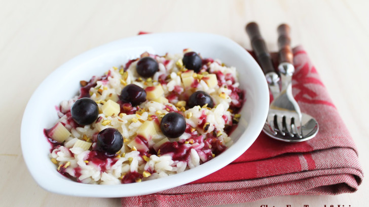 Risotto al ristretto di uva fragola senza glutine