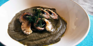 Passato di lenticchie con polpo arrosto
