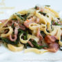 Tagliatelle con calamari e salicornia