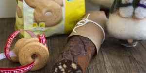 Salame di cioccolato con frollini Hoops Schär
