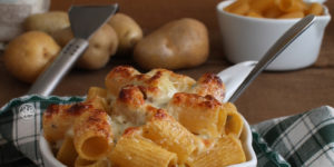 Gratin di mezzi rigatoni e patate senza glutine
