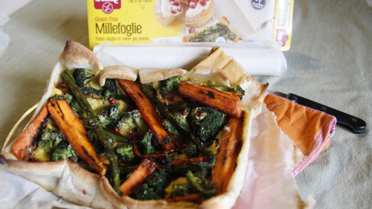 Torta salata di Millefoglie Schär con verdure di stagione grigliate