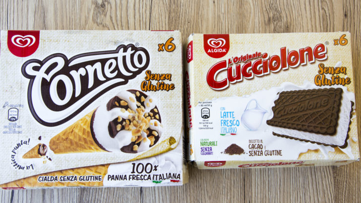 Algida senza glutine; cornetto e cucciolone
