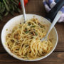 Spaghetti con vongole e asparagi senza glutine